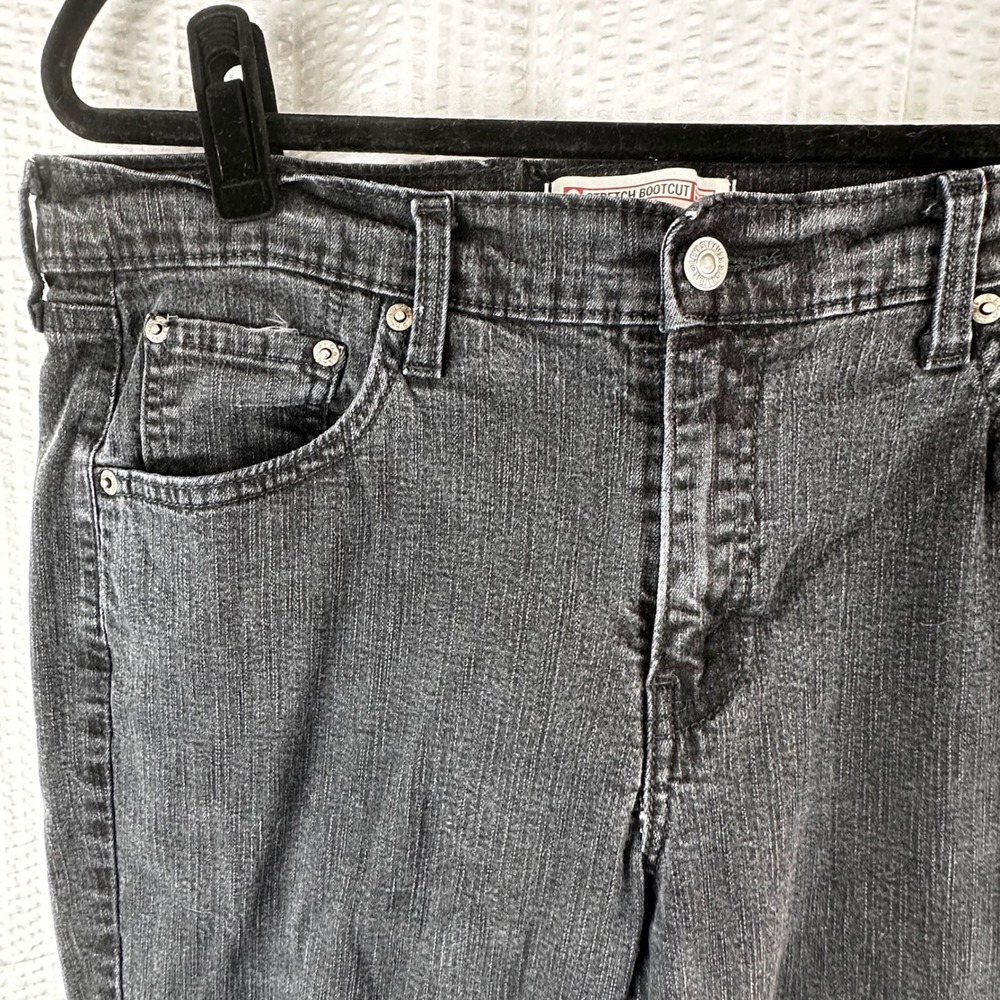 Levi Strauss Signature Stretch Bootcut Jeans Missies Size 14 Medium Black - Picture 2 of 8
